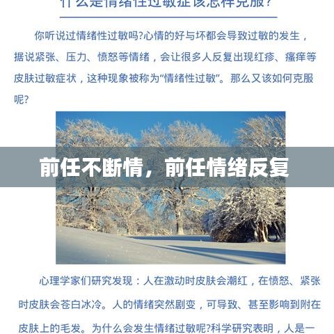 前任不断情，前任情绪反复 