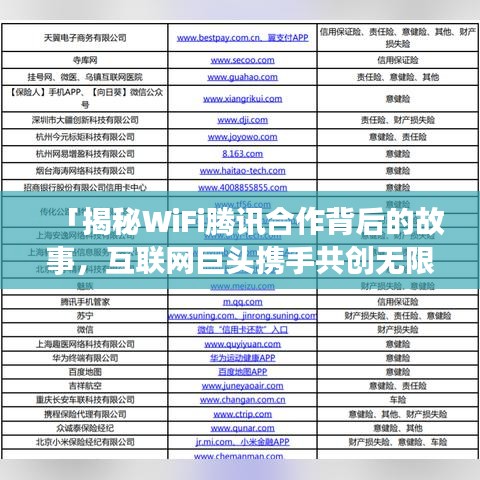 「揭秘WiFi腾讯合作背后的故事，互联网巨头携手共创无限可能！」