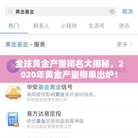 全球黄金产量排名大揭秘，2020年黄金产量榜单出炉！